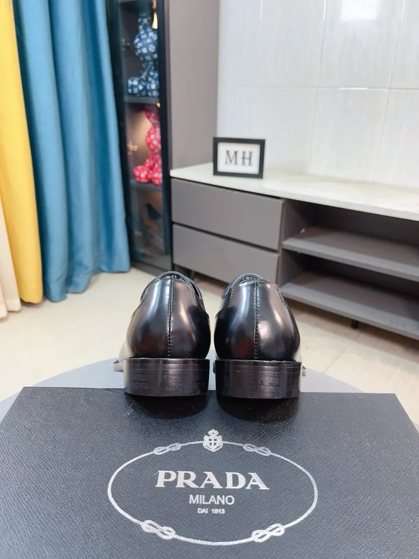 Men's shoes 💰540🌹🌹【PRADA Leather Shoes】Top purchasing agent Original imported Italian custom cowhide leather surface, fully imported water-dyed breathable cowhide lining, original factory special molded sole super comfortable, size: 38-44